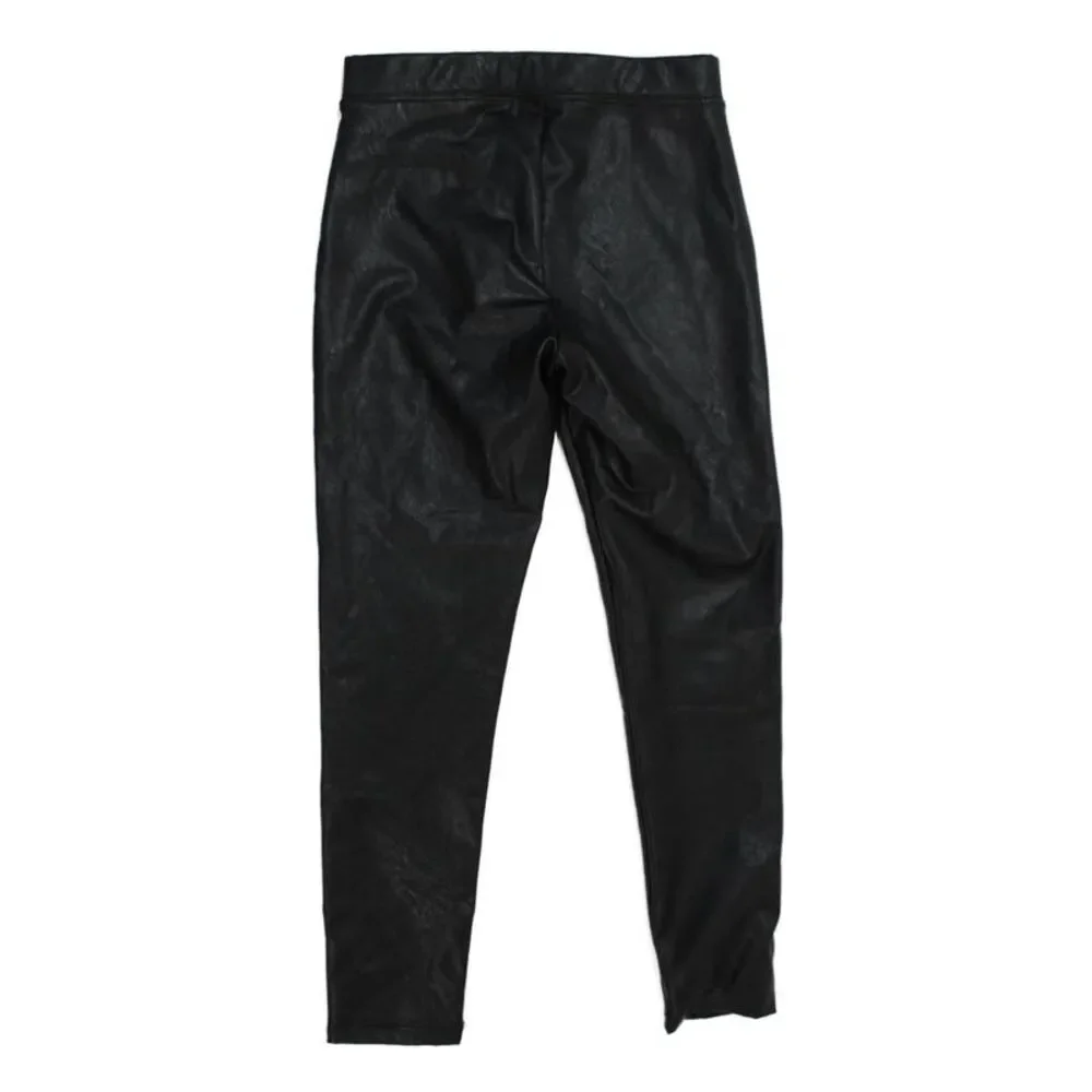 Aqua Girls Stretch Casual Straight Ankle Pants Solid Black Size S